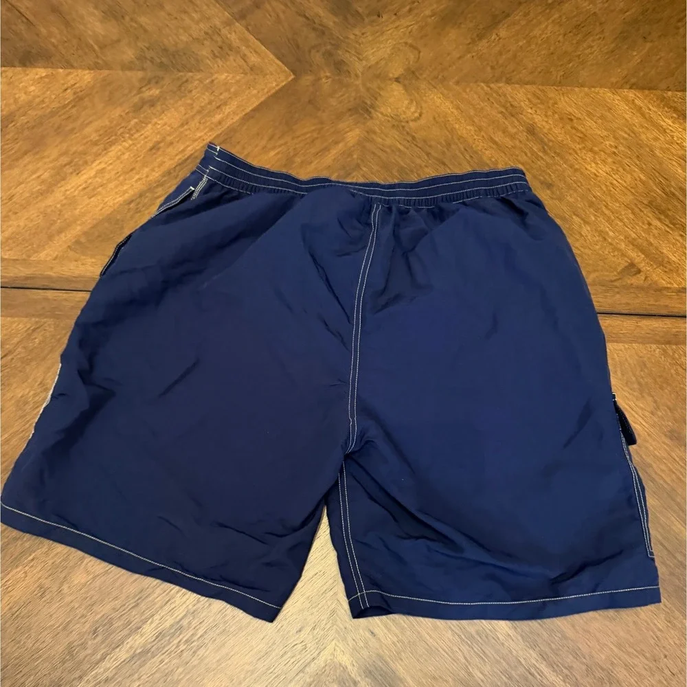 Polo Ralph Lauren Mens Navy Blue Swim Trunks Cargo Pocket XL Red Pony Logo